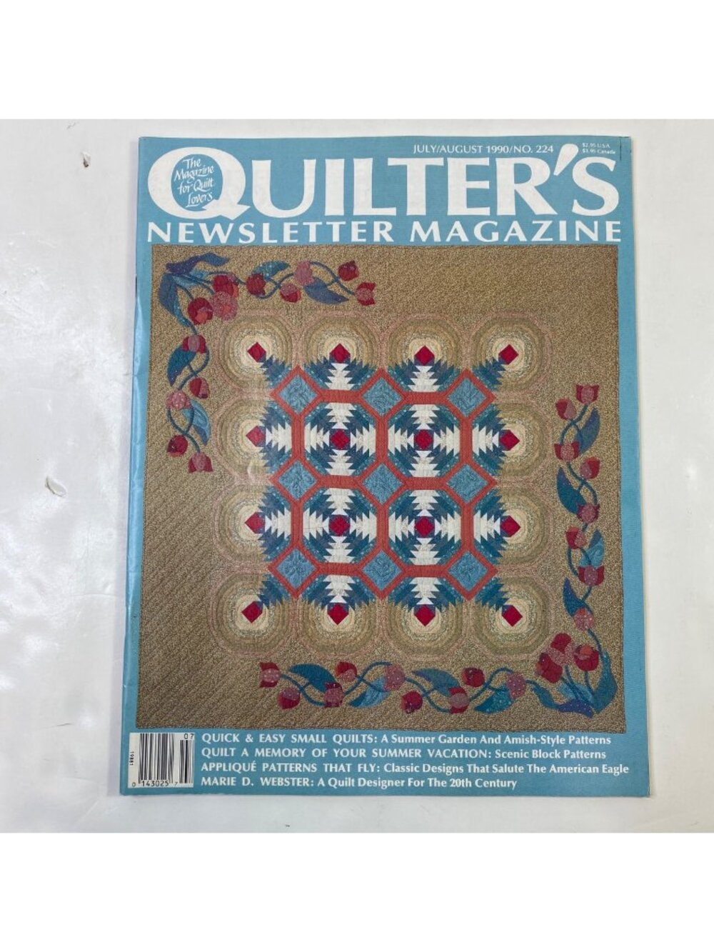 Quilters Newsletter Magazine July/August 1990 Quilting Patterns Vintage